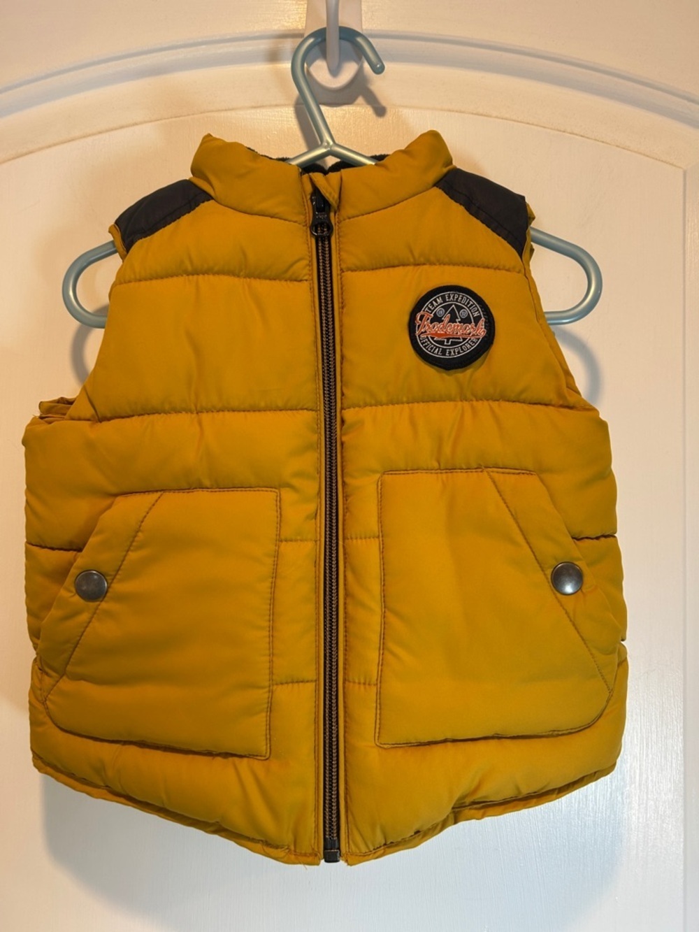 Mini Rebel Kids Puffy Vest - Mustard Yellow size 12-18 months
